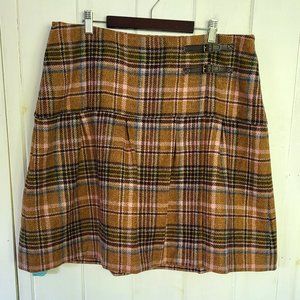 Boden British Tweed by Moon Pleated Wool Skirt Size 14L